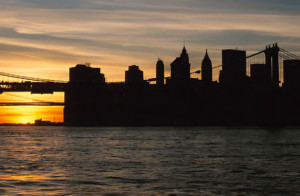 Sunset Downtown NYC Skyline