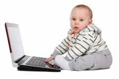 Baby typing image